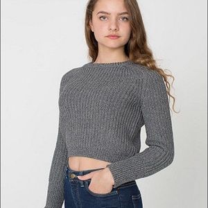 American Apparel Gray Cropped Fisherman’s Sweater